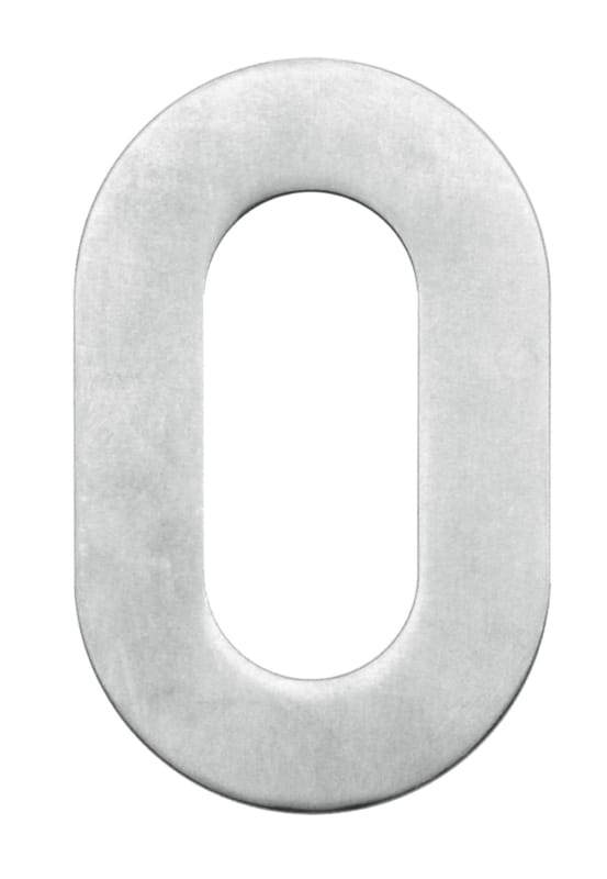 Chiffre 0 plat en inox pour façade