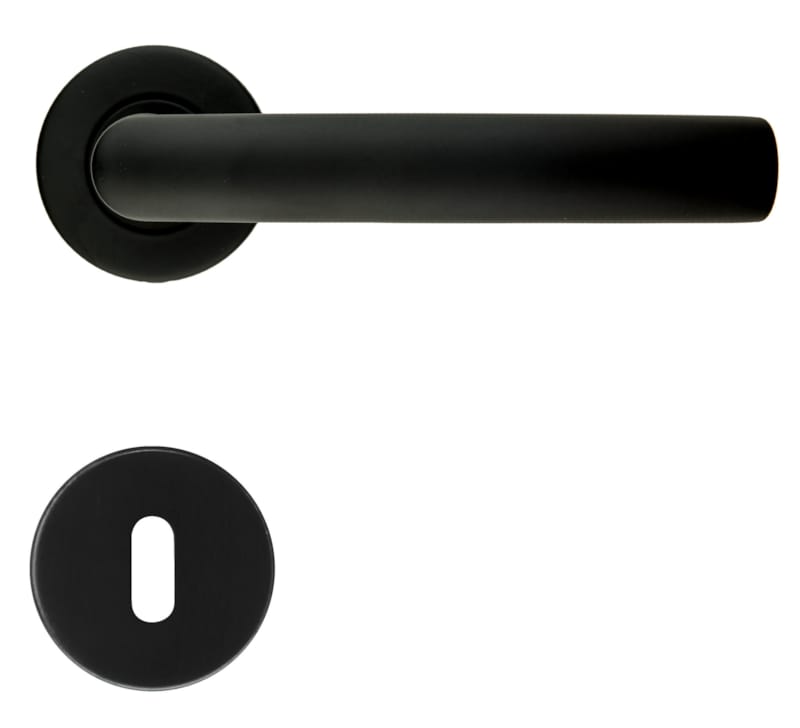 Béquille Oval C Shape Noire Rosace + Entrée