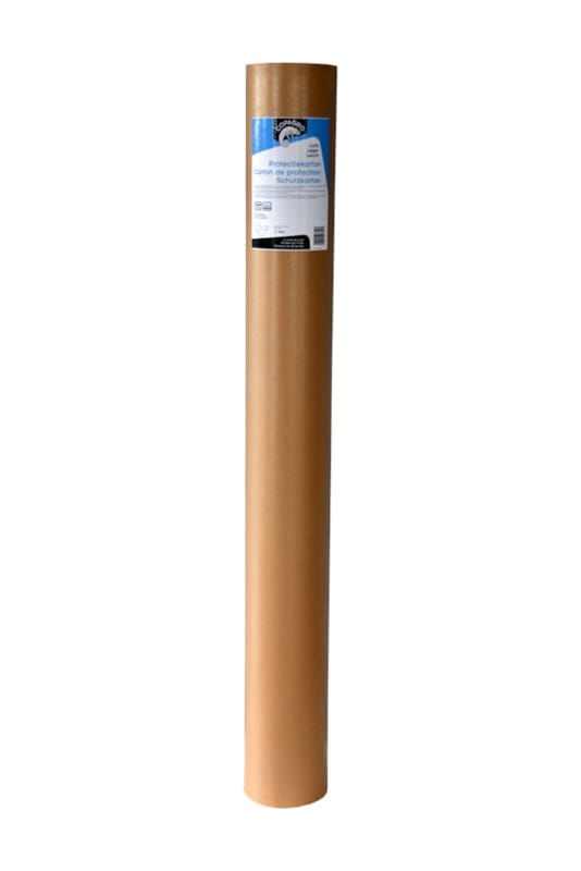 Carton de protection - Blanc/brun - 1,3 x 46 m - Léger 230g/m²