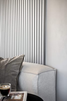 Panneau mural Maestro Latt White Paintable avec 7 lattes White Paintable - 20 x 300 x 2770