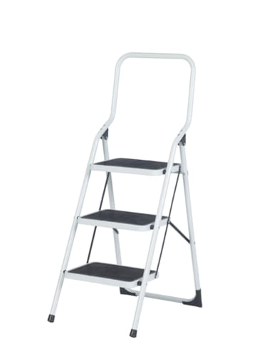 Escabelle - 3 marches larges - Blanc