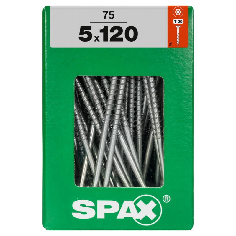 SPAX vis T-STAR+ WIROX - 5x120 XXL (boite 75 pces)