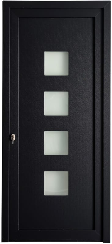 Porte extérieure PVC gris anthracite 2180 x 980 mm tirée gauche