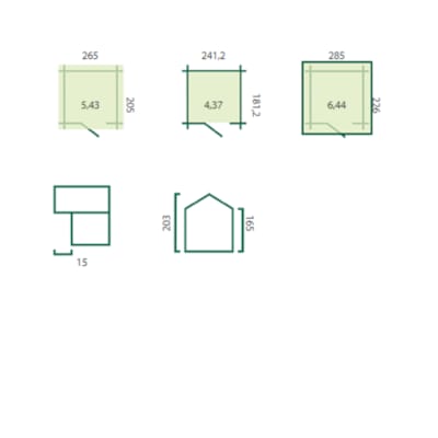 Chalet classique Luzern 19 mm - 265 x 205 cm + auvent 15 cm