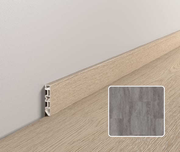 Plinthe moderne Coretec ESSENTIALS - Weathered Concrete - 31803 - 2400mm x 13mm x 58mm - 31803