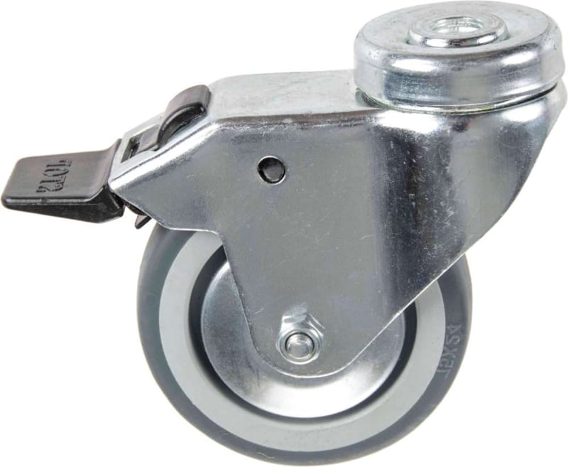 Roulette en Thermoplastique Rubber 75 mm à Œil Frein