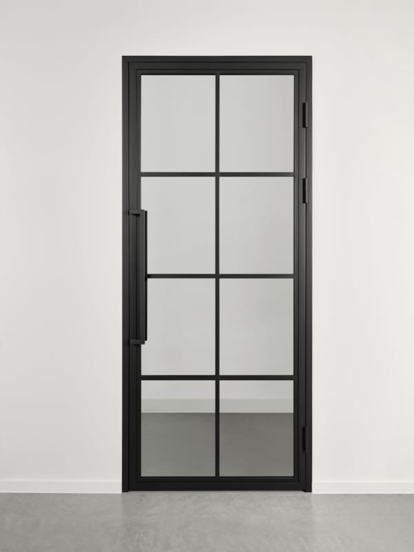 Porte acier Cottage - 8 carreaux - Poussée gauche - 214 x 89 cm