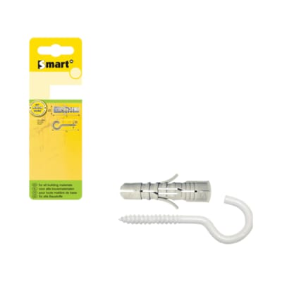 Cheville SMART nylon + crochet "C" epoxy blanc - 8 x 40 (4 pces)