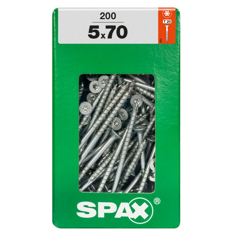 SPAX vis T-STAR+ WIROX - 5x70 XXL (boite 200 pces)