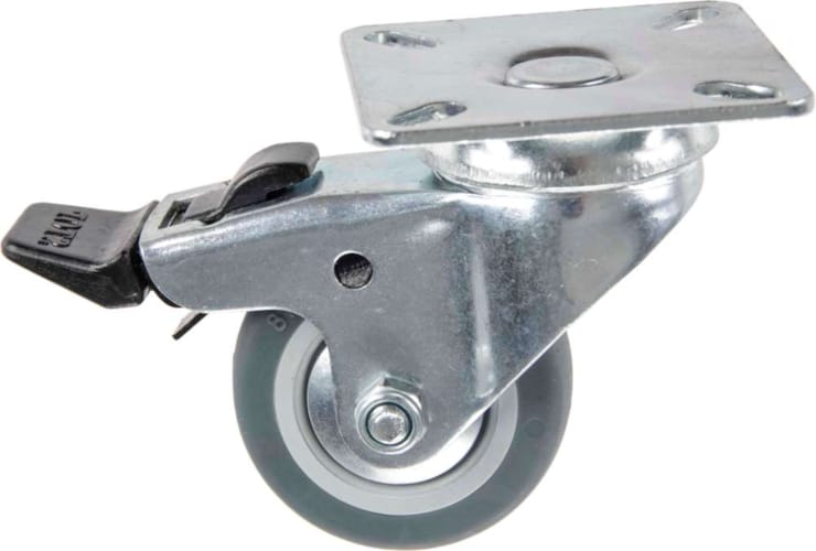 Roulette en Thermoplastique Rubber 50 mm Pivotante Frein