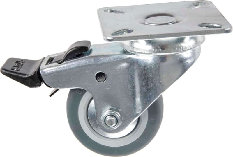 Roulette en Thermoplastique Rubber 50 mm Pivotante Frein