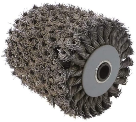 Brosse fibre métal torsadees moyeu plastique