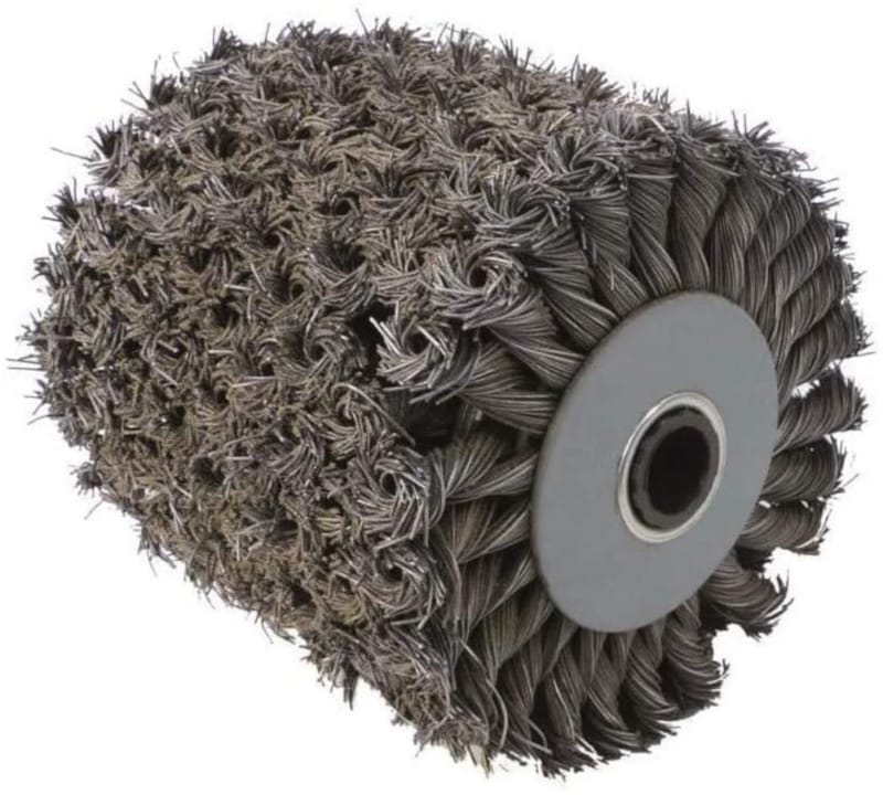 Brosse fibre métal torsadees moyeu plastique