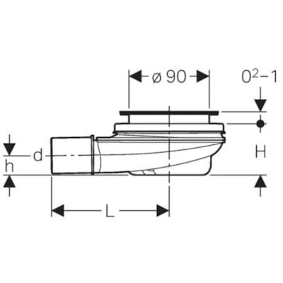 Geberit siphon de douche D90