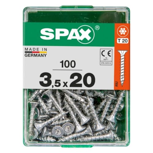 SPAX vis T-STAR+ WIROX - 3,5x20 M (boite 100 pces)