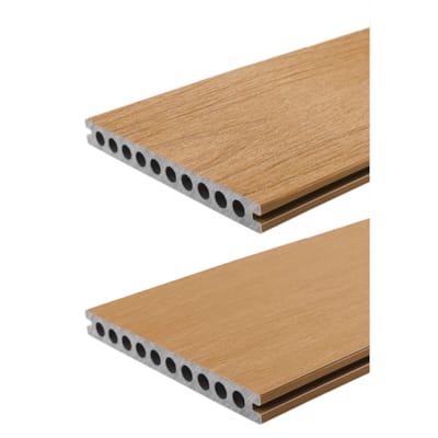 Terrasse Fiberdeck composite tubulaire 22,5 x 210 x 4000 mm - cedar creux