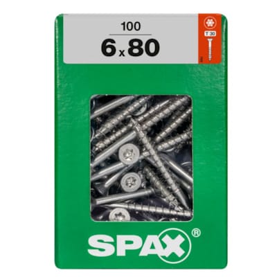 SPAX vis T-STAR+ WIROX - 6x80 XXL (boite 100 pces)