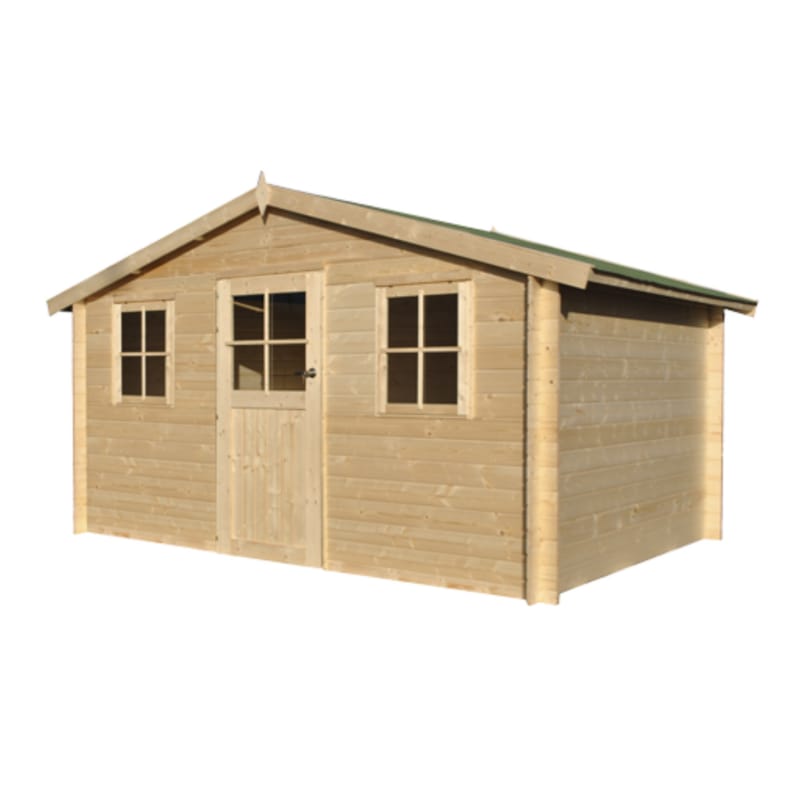 Chalet classique Montana - Epicéa massif 28 mm - 385 x 295 cm