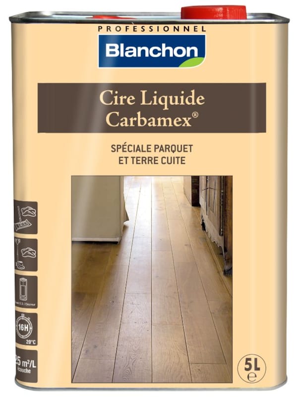 Blanchon Cire liquide Carbamex entretien parquet - 5 L - incolore