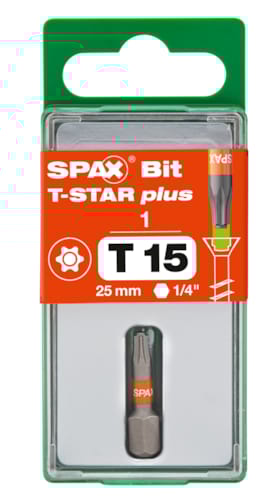 SPAX BIT T-STAR+ T15 - embout de vissage - 6,4x25 (1 pce)