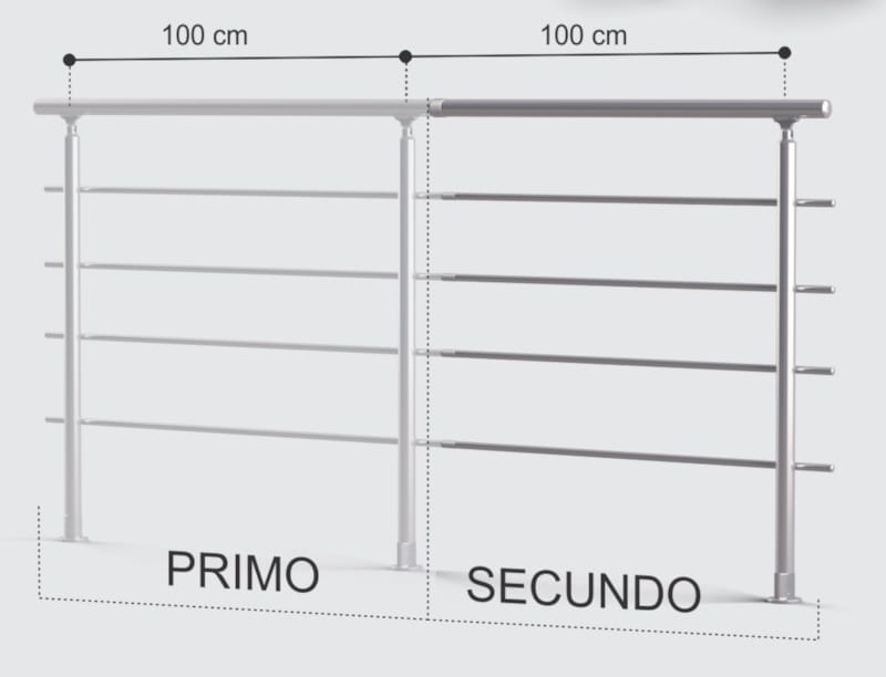 Kit supplémentaire - Garde-corps Rondo Secundo 1m