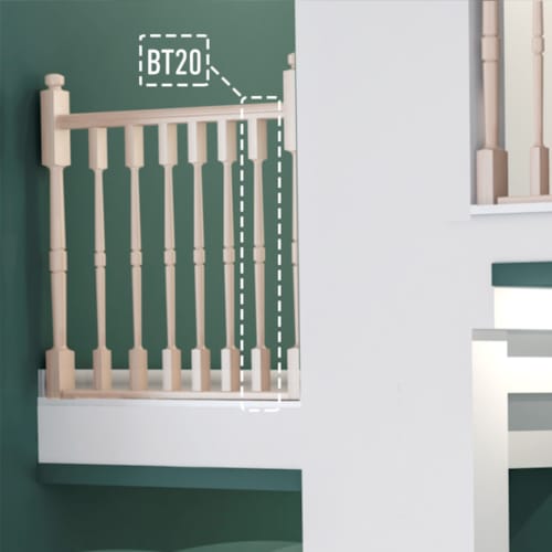 BT20 - Balustre moderne - Hêtre 45x45