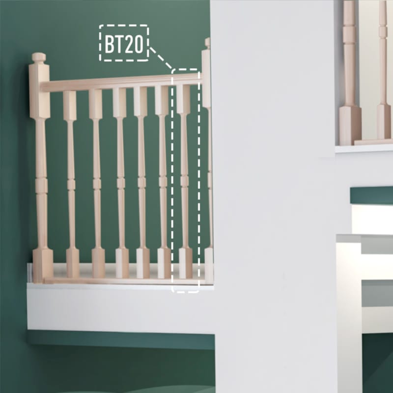 BT20 - Balustre moderne - Hêtre 45x45