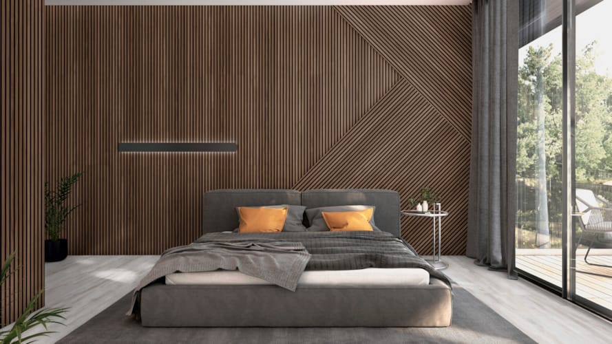 Lambris acoustique Ter Hürne SilentDesign noyer trent nature 1 face - 21 x 520 x 2400 mm