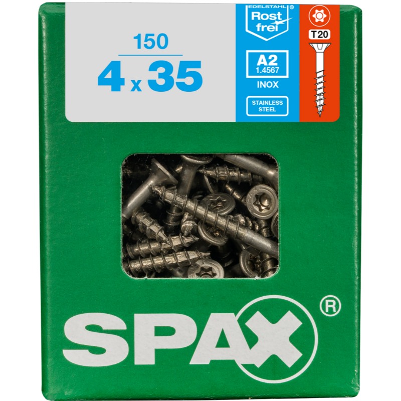 SPAX vis T-STAR+ A2 inox - 4x35 L (bte 150 pces)