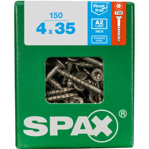 SPAX vis T-STAR+ A2 inox - 4x35 L (bte 150 pces)