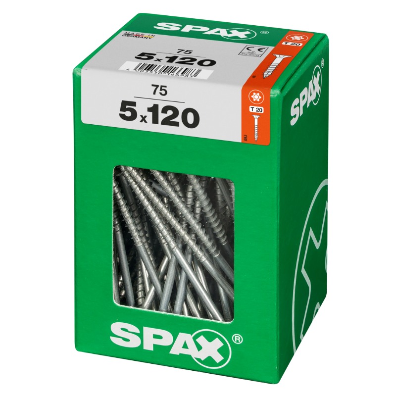 SPAX vis T-STAR+ WIROX - 5x120 XXL (boite 75 pces)