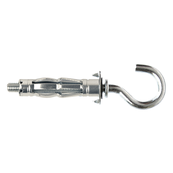 Chevilles Métalliques Corps Creux + Crochet-C M4x38 Zn 5 Pces