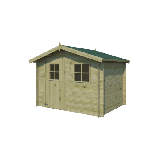 Chalet classique Luzern 19 mm - Traité vert - 265 x 205 cm + auvent 15 cm