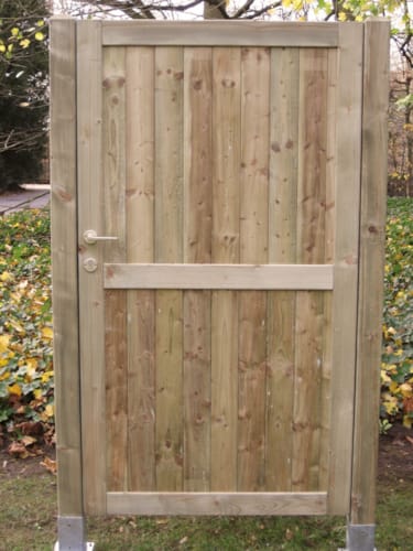 Porte de jardin en bois vertical et encadré 1m80 x 1m