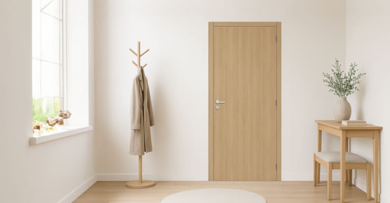 Kit porte Prime Oak - Chêne vertical - Âme tubulaire - 201,5 x 78 cm