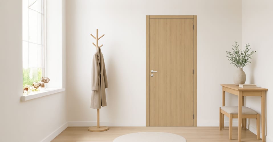 Kit porte Prime Oak - Chêne vertical - Âme tubulaire - 201,5 x 78 cm