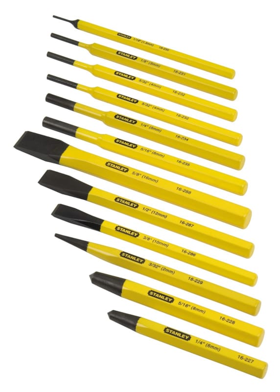 Jeu de ciseaux à froid et poinçons - 12 pcs