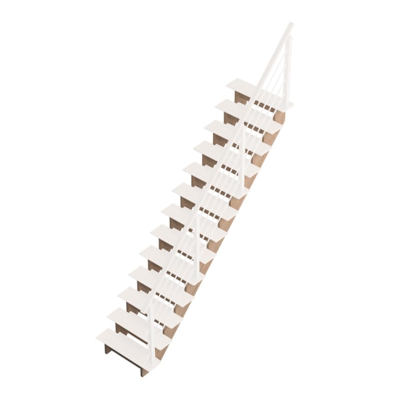 Auvergne - Chêne 2 limons + 13 contremarches