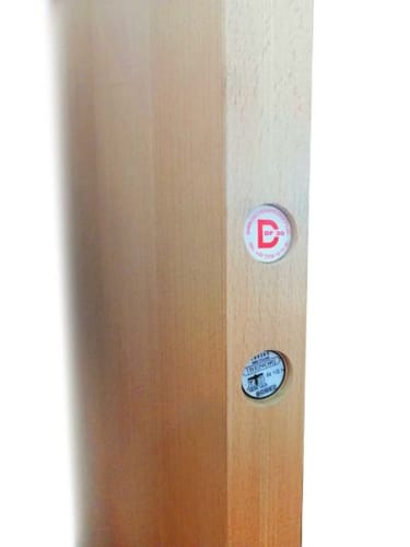 Porte coupe-feu 30' hetre etuve placage vertical 2015 x 730 mm