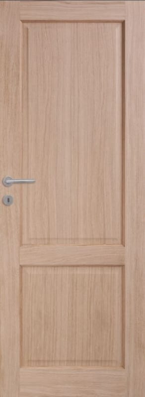 Porte plaquée chêne 2 panneaux droits 07 - 2015 x 730 mm