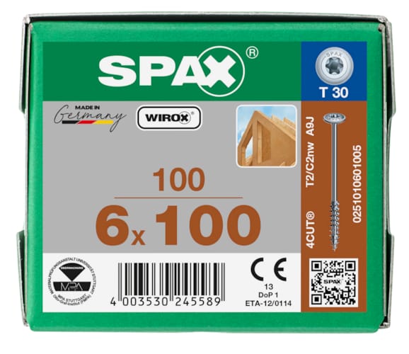 SPAX vis HI.FORCE WIROX - 6x100 (bte 100 pces)