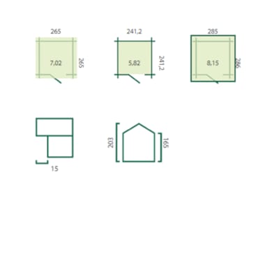 Chalet classique Luzern 19 mm - 265 x 265 cm + auvent 15 cm