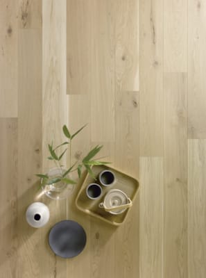 Parquet semi-massif Clic - Chêne rustique verni naturel - 11 x 140 x 1190 mm