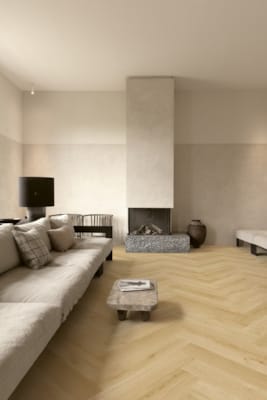 Parquet stratifié Quick-Step Impressive Design - Chevron chêne cardamome 8242 - 8 x 131 x