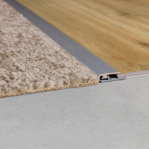 Profilé de bordure click Quick-Step - pour sol Vinyl - aluminium argent - 8,5mm x 24mm x 2