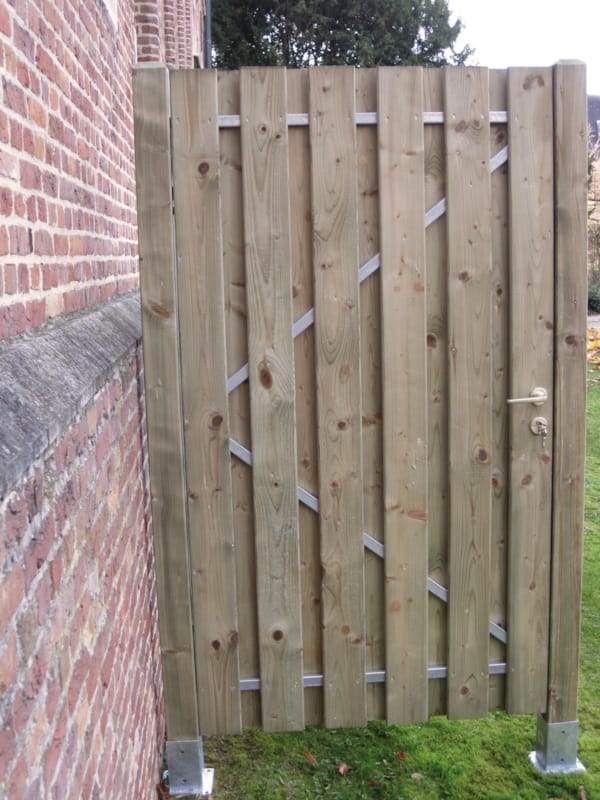 Porte de jardin en bois Mistral + quincaillerie 1m80 x 1m