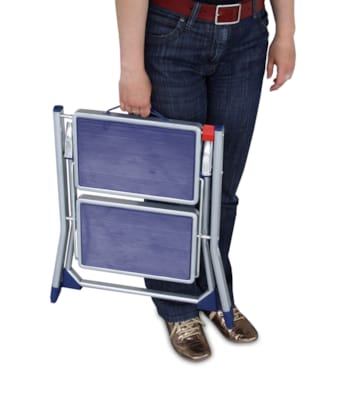 Escabelle handy - 2 marches extra larges - Gris/bleu