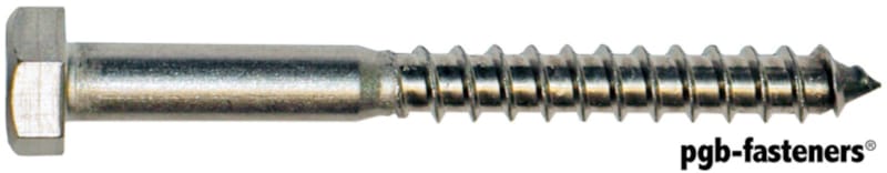 Tirefonds tête hexagonale DIN 571 - 12x80 - 6 pcs