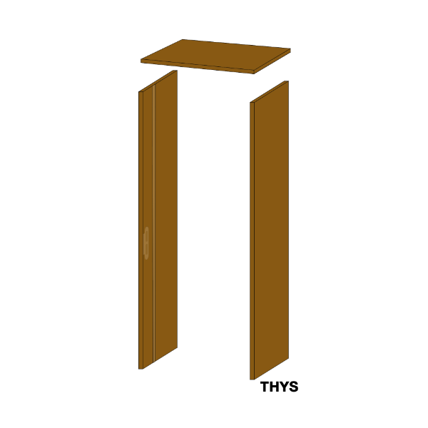 Ebrasement mdf 15mm réversible 17 cm + quincaillerie nickelée + chambranle n°1