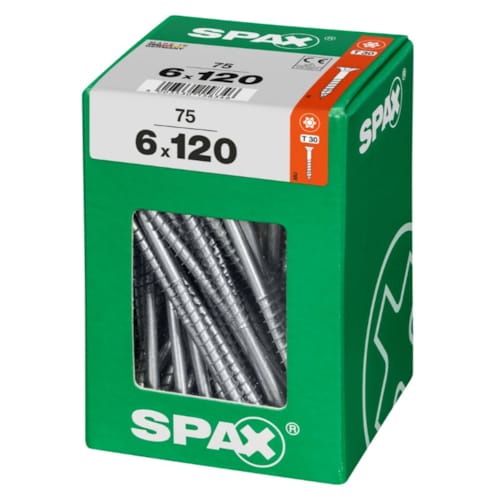 SPAX vis T-STAR+ WIROX - 6x120 XXL (boite 75 pces)